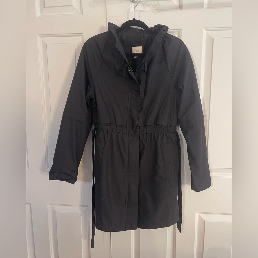 Loft black rain jacket.